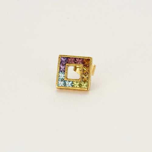 Boucles d'oreilles Boucles d’oreilles Arc-en-ciel en or jaune 18K et quartz multicolores 58 Facettes REU0798