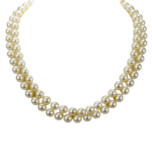 Collier Perlenkette - Collier 2 rangs en or blanc, diamants et saphir 58 Facettes 2029