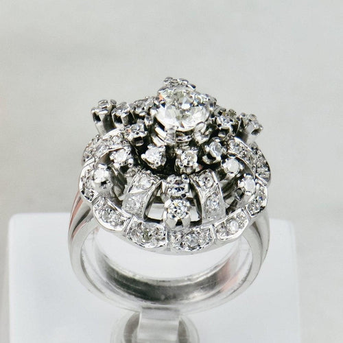 Bague 59 Platinring - Bague en platine diamants 58 Facettes 1841
