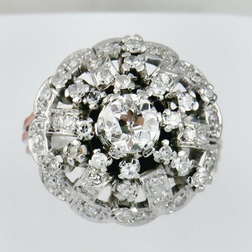 Bague 59 Platinring - Bague en platine diamants 58 Facettes 1841