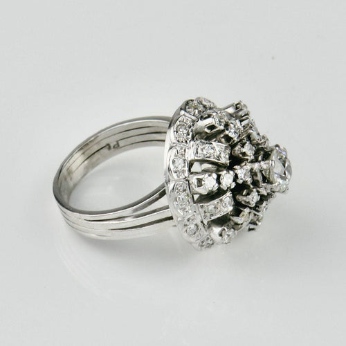 Bague 59 Platinring - Bague en platine diamants 58 Facettes 1841
