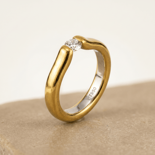 Bague 53 Platin - Bague tension avec solitaire en diamant 58 Facettes 2090