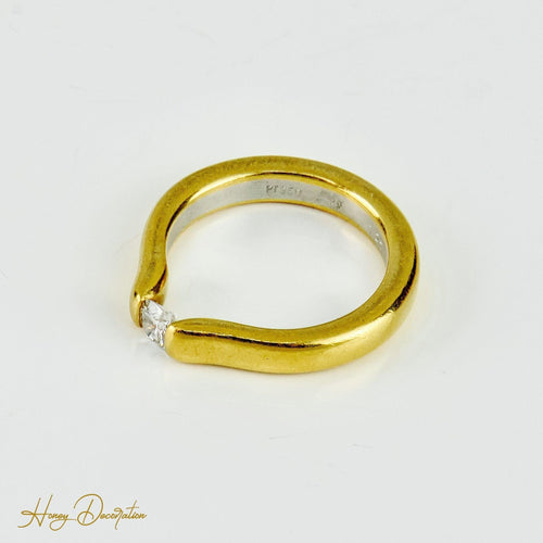 Bague 53 Platin - Bague tension avec solitaire en diamant 58 Facettes 2090