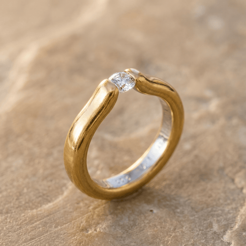 Bague 53 Platin - Bague tension avec solitaire en diamant 58 Facettes 2090