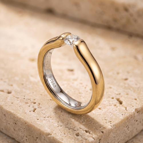 Bague 53 Platin - Bague tension avec solitaire en diamant 58 Facettes 2090