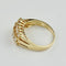 Bague 56 Bague cocktail en or jaune 750 pavée de trois rangées de diamants 58 Facettes 1828
