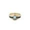 Bague 54 Bague en or jaune 18 carats avec aigue-marine et saphirs 58 Facettes 33702