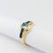 Bague 54 Bague en or jaune 18 carats avec aigue-marine et saphirs 58 Facettes 33702