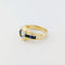 Bague 54 Bague en or jaune 18 carats avec aigue-marine et saphirs 58 Facettes 33702