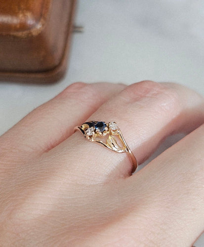 Bague 52 Bague saphir et diamants en or rose 18 carats 58 Facettes 470