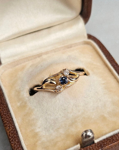 Bague 52 Bague saphir et diamants en or rose 18 carats 58 Facettes 470