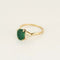 Bague 61 Bague solitaire en or jaune 18K avec émeraude et diamants trillion 58 Facettes LEN1849X3