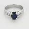Bague 52 Bague jonc en or blanc 18K avec saphir 0,70 ct et diamants 58 Facettes DIE1709