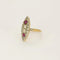 Bague 42.5 Bague marquise en or jaune et or blanc 18K avec diamants et saphirs roses 58 Facettes HOU5528
