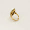 Bague 42.5 Bague marquise en or jaune et or blanc 18K avec diamants et saphirs roses 58 Facettes HOU5528
