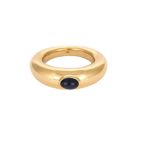 Bague 51.5 Chaumet Vintage - Bague jonc en or jaune et cabochon de saphir 58 Facettes PAL3488X4