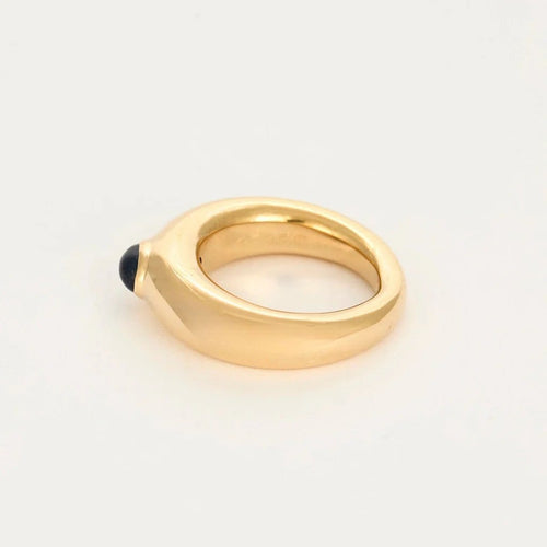 Bague 51.5 Chaumet Vintage - Bague jonc en or jaune et cabochon de saphir 58 Facettes PAL3488X4