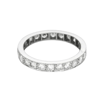 Bague 54 Alliance - Bague en platine et diamants 58 Facettes DRE1831