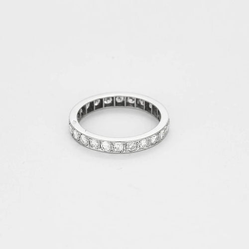 Bague 54 Alliance - Bague en platine et diamants 58 Facettes DRE1831
