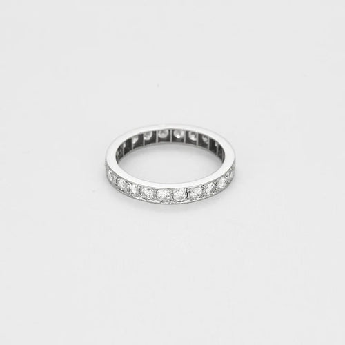 Bague 54 Alliance - Bague en platine et diamants 58 Facettes DRE1831