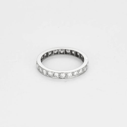 Bague 54 Alliance - Bague en platine et diamants 58 Facettes DRE1831