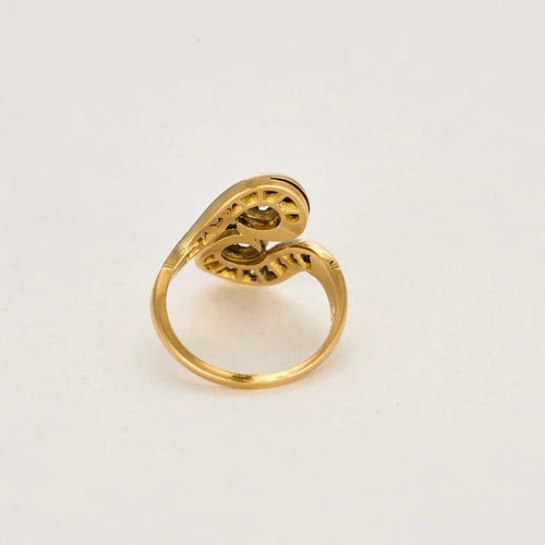 Bague 53 Bague Toi & Moi en or jaune et gris avec diamants 58 Facettes LOR3526