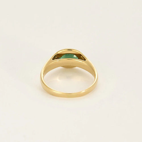Bague 50.5 Bague en or jaune 18K avec émeraude 0,45 ct et diamants 58 Facettes COMP0989