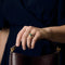 Bague 54 Bague en or jaune et or gris 18 carats avec émeraude et diamants 58 Facettes EPI1313