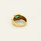 Bague 54 Bague en or jaune et or gris 18 carats avec émeraude et diamants 58 Facettes EPI1313