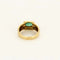 Bague 54 Bague en or jaune et or gris 18 carats avec émeraude et diamants 58 Facettes EPI1313