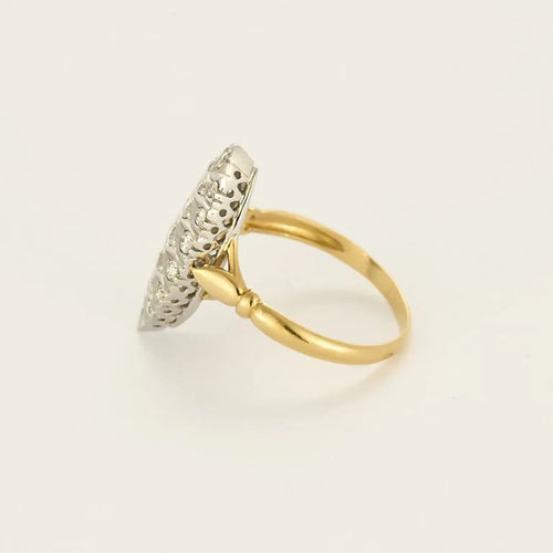 Bague 57 Bague marquise en or jaune et or blanc 18K sertie de diamants 58 Facettes MONTG0047