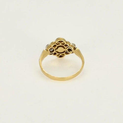 Bague 50.5 Bague de jeune fille en or jaune et or blanc 18K, diamants et perle de culture 58 Facettes SQU3784X5