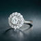 Bague 52 Bague halo en or blanc 18 carats avec diamants (1 ct) 58 Facettes 369