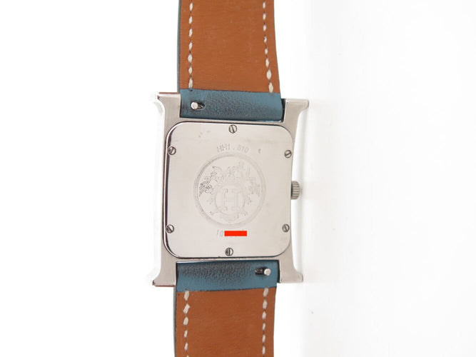Montre Hermès Heure H GM HH1.510 - Montre quartz 34 mm en acier et cuir bleu 58 Facettes 272965