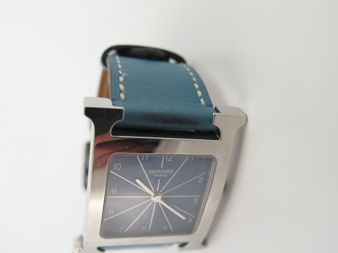 Montre Hermès Heure H GM HH1.510 - Montre quartz 34 mm en acier et cuir bleu 58 Facettes 272965