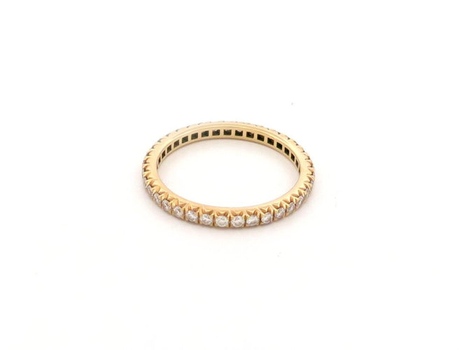 Bague 54 INEDIT - Alliance américaine en or jaune 18k et diamants 0,6 ct T54 58 Facettes 272775