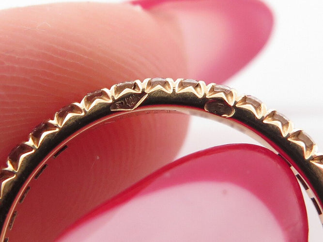 Bague 54 INEDIT - Alliance américaine en or jaune 18k et diamants 0,6 ct T54 58 Facettes 272775
