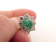 Bague 51 Bague marguerite T51 en or blanc 18k avec émeraude et diamants 58 Facettes 272543