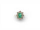 Bague 51 Bague marguerite T51 en or blanc 18k avec émeraude et diamants 58 Facettes 272543