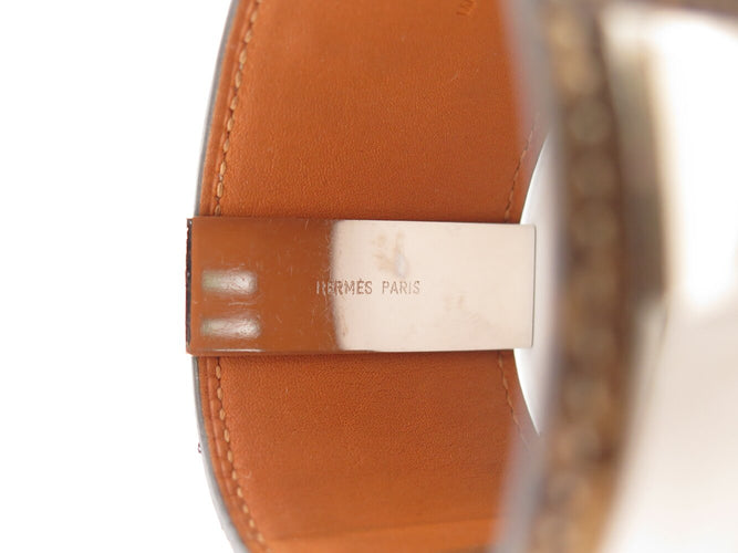 Bracelet Hermès Médor Collier de Chien - Bracelet en cuir de lézard niloticus argenté 58 Facettes 272558