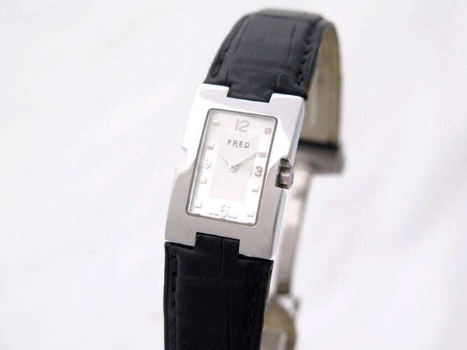 Montre FRED R12-100 - Montre quartz femme 30 mm en acier palladié 58 Facettes 241316