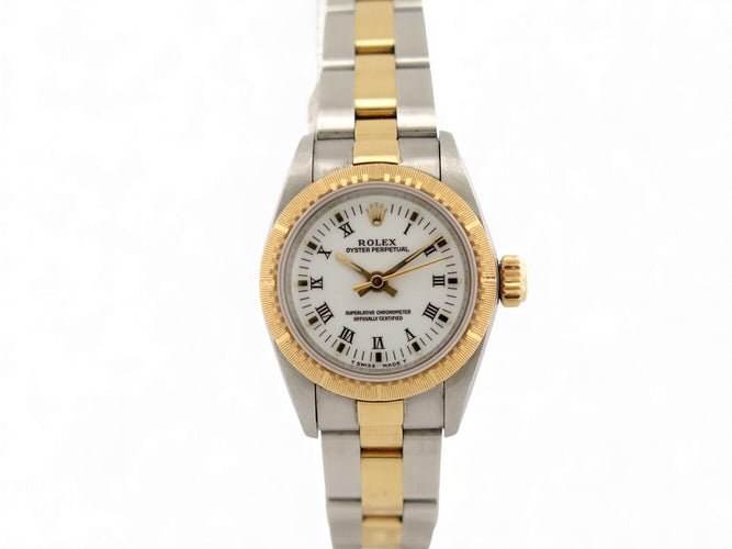 Montre Rolex Oyster Perpetual Lady 67243 - Montre automatique 24 mm acier et or jaune 58 Facettes 272072