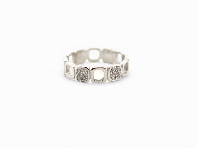 Bague 48 Dinh Van Impression Domino - Bague en or blanc 18k et diamants 58 Facettes 271715