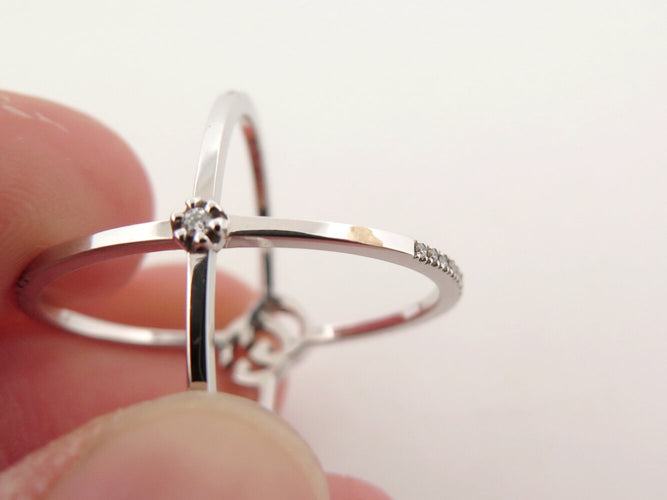 Bague 50 Gucci GG Running - Bague 7 mm en or blanc 18k et diamants (T50) 58 Facettes 271884