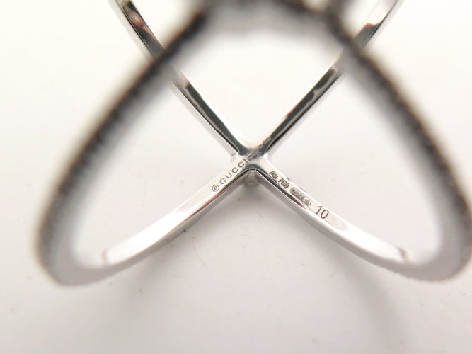 Bague 50 Gucci GG Running - Bague 7 mm en or blanc 18k et diamants (T50) 58 Facettes 271884