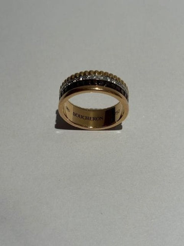 Bague 50 Boucheron Quatre - Bague classique small en or jaune et diamants 58 Facettes 196511044100