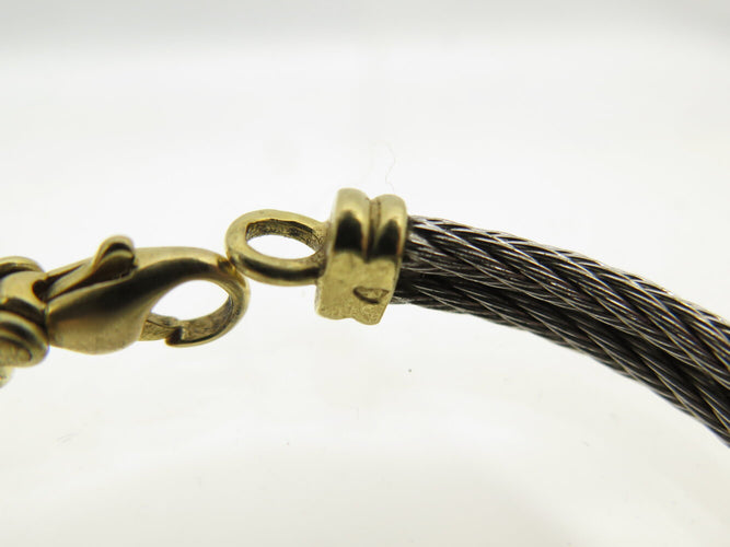 Bracelet FRED Force 10 Infinie - Bracelet grand modèle en or jaune 18k et acier 58 Facettes 271707