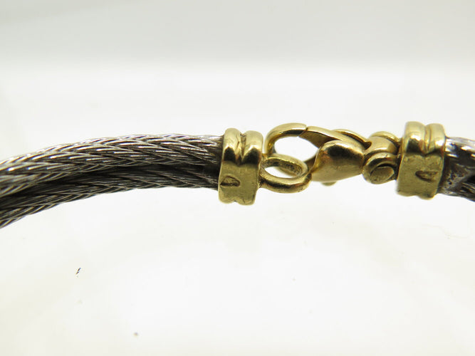 Bracelet FRED Force 10 Infinie - Bracelet grand modèle en or jaune 18k et acier 58 Facettes 271707