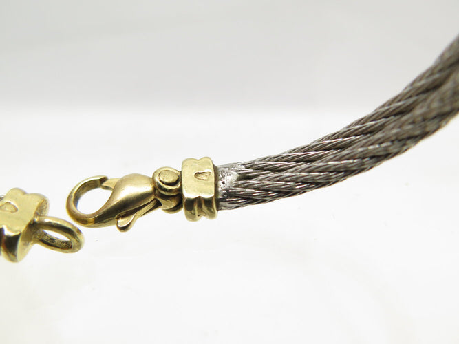 Bracelet FRED Force 10 Infinie - Bracelet grand modèle en or jaune 18k et acier 58 Facettes 271707