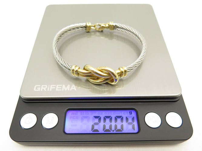Bracelet FRED Force 10 Infinie - Bracelet grand modèle en or jaune 18k et acier 58 Facettes 271707